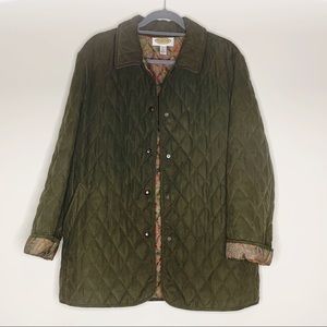 Talbots Quilted Paisley Print Lined Coat Large